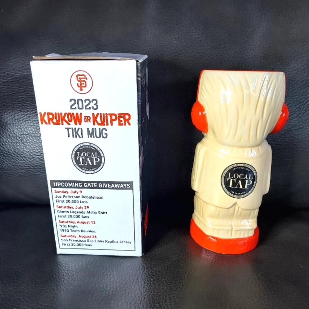 MIKE KRUKOW & DUANE KUIPER 2023 Ceramic Tiki Mugs with Orange Accents - Picture 4 of 10